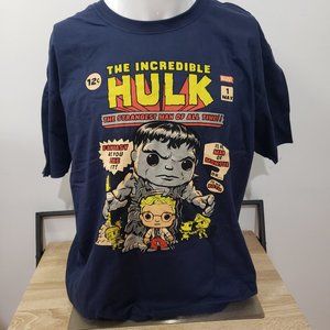 New Men's The Incredible Hulk Funko POP! T-Shirt Navy Blue Large Marvel